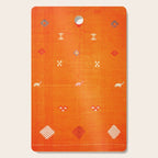 Orange Oriental Traditional Creative Berber Moroccan Fabric Style Cutting Board Gallery Image 1