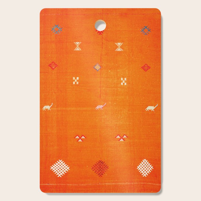 Orange Oriental Traditional Creative Berber Moroccan Fabric Style Cutting Board Gallery Image 1