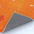 Orange Oriental Traditional Creative Berber Moroccan Fabric Style Rug Gallery Image 4