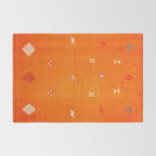 Orange Oriental Traditional Creative Berber Moroccan Fabric Style Rug Gallery Image 2