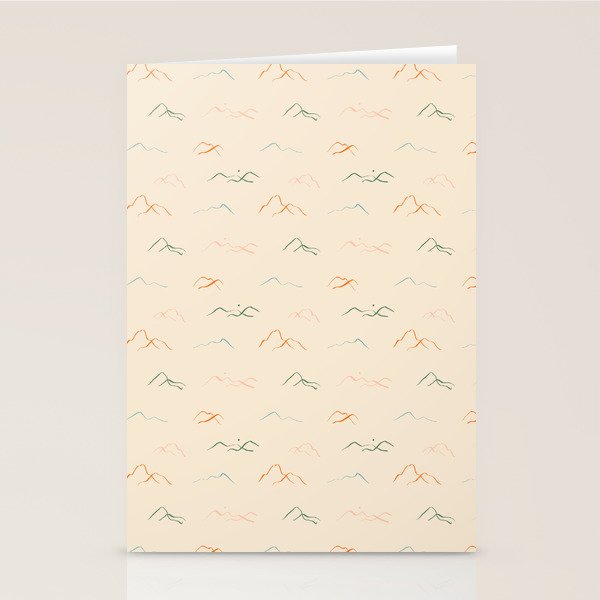 Hand drawn mountain landscape doodle pattern Stationery Card Gallery Image 2