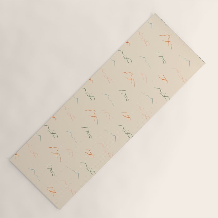 Hand drawn mountain landscape doodle pattern Yoga Mat Gallery Image 1