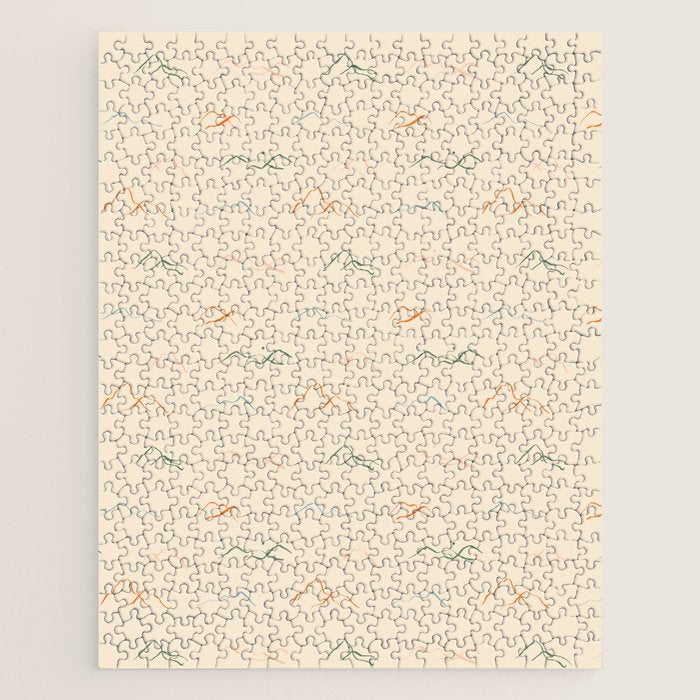 Hand drawn mountain landscape doodle pattern Jigsaw Puzzle Gallery Image 1