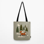 Snowy Evening Fox Tote Bag Gallery Image 2