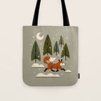 Snowy Evening Fox Tote Bag Gallery Image 1