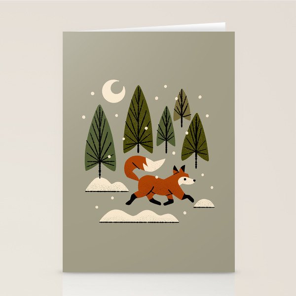 Snowy Evening Fox Stationery Card Gallery Image 2