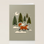 Snowy Evening Fox Stationery Card Gallery Image 2