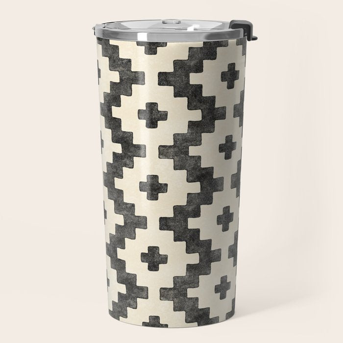 Taos - black and alabaster Travel Mug Gallery Image 2