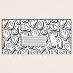 Black and white happy face pattern Desk Mat Gallery Image 1