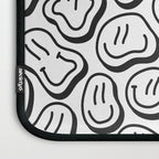 Black and white happy face pattern Laptop Sleeve Gallery Image 3