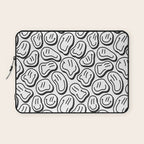 Black and white happy face pattern Laptop Sleeve Gallery Image 1