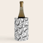 Black and white happy face pattern Wine Chiller Gallery Image 2