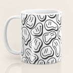 Black and white happy face pattern Coffee Mug Gallery Image 3