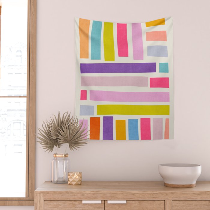 Pastel Tones Colorful Artwork Wall Tapestry Gallery Image 2