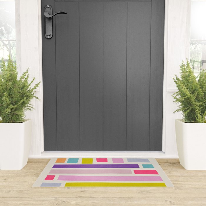 Pastel Tones Colorful Artwork Welcome Mat Gallery Image 3