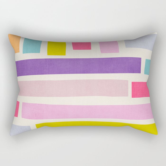 Pastel Tones Colorful Artwork Rectangular Pillow Gallery Image 2