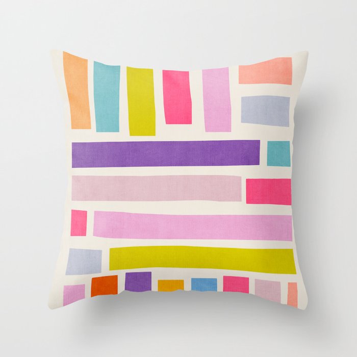 Pastel Tones Colorful Artwork Throw Pillow Gallery Image 6