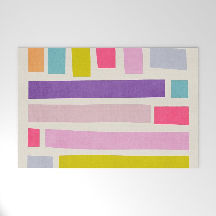 Pastel Tones Colorful Artwork Welcome Mat Gallery Image 1