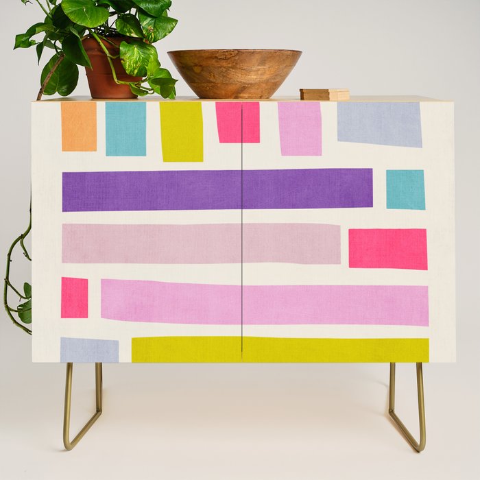 Pastel Tones Colorful Artwork Credenza Gallery Image 1