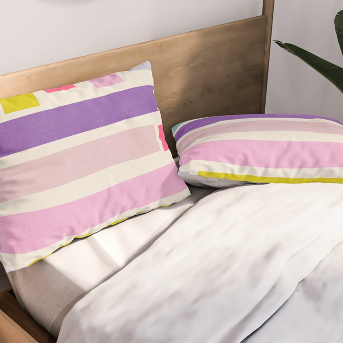 Pastel Tones Colorful Artwork Pillow Sham Gallery Image 2