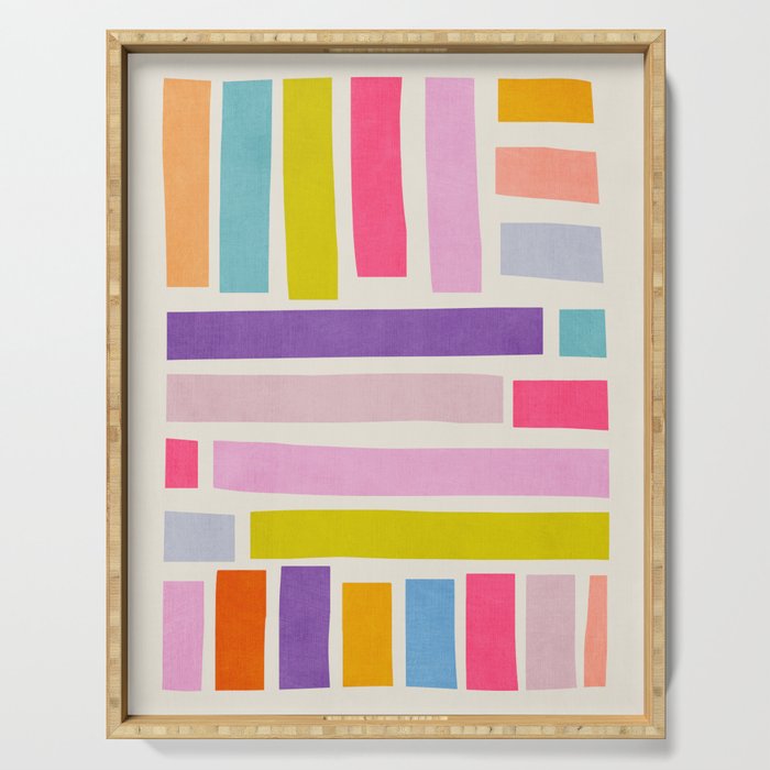 Pastel Tones Colorful Artwork Serving Tray Gallery Image 1