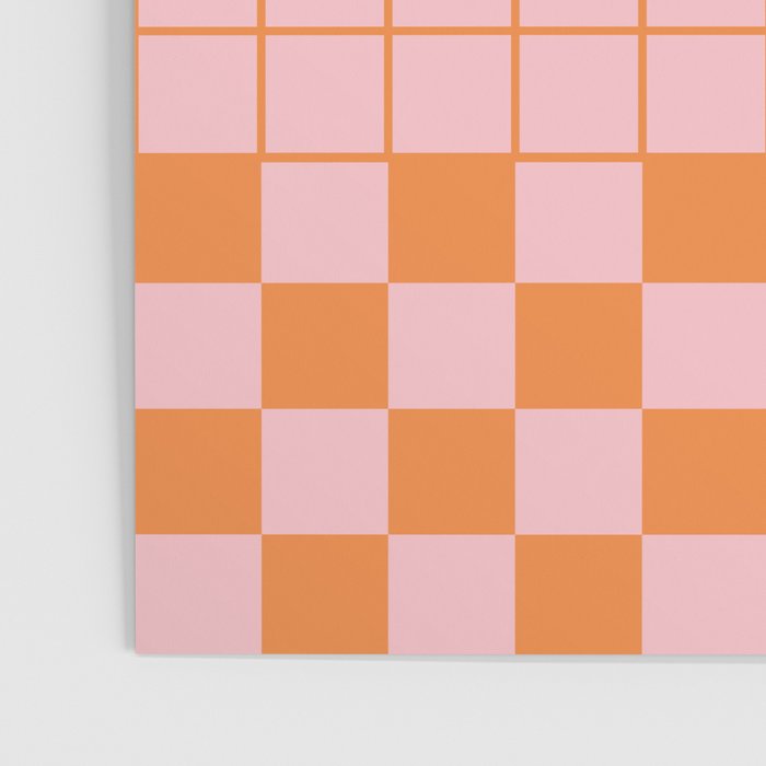 Checkered Triplet Mixed Check Pattern in Orange and Pink Tones Poster Gallery Image 3
