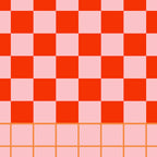 Checkered Triplet Mixed Check Pattern in Orange and Pink Tones Coffee Mug Gallery Image 2