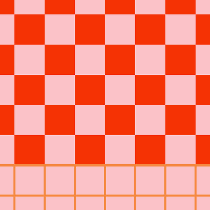 Checkered Triplet Mixed Check Pattern in Orange and Pink Tones Coffee Mug Gallery Image 2