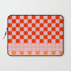 Checkered Triplet Mixed Check Pattern in Orange and Pink Tones Laptop Sleeve Gallery Image 1