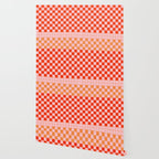 Checkered Triplet Mixed Check Pattern in Orange and Pink Tones Wallpaper Gallery Image 2