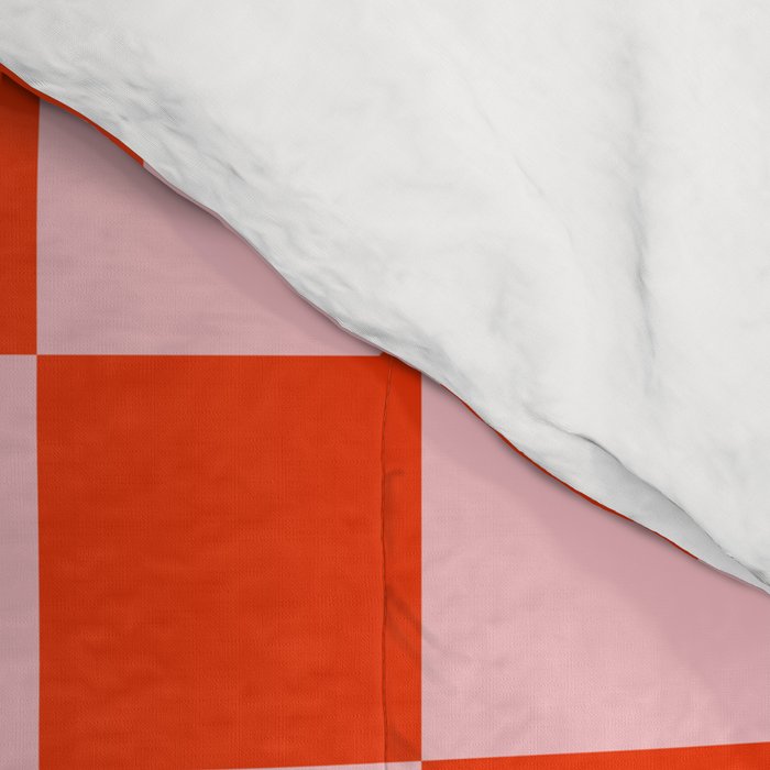 Checkered Triplet Mixed Check Pattern in Orange and Pink Tones Comforter Gallery Image 4