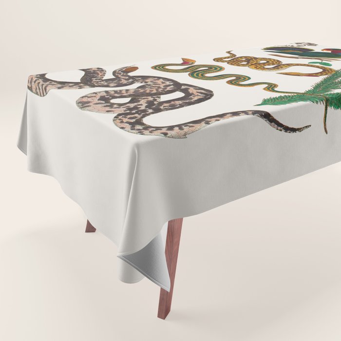 Snakes Birds Sunflower Art Print by Albertus Seba Tablecloth Gallery Image 1