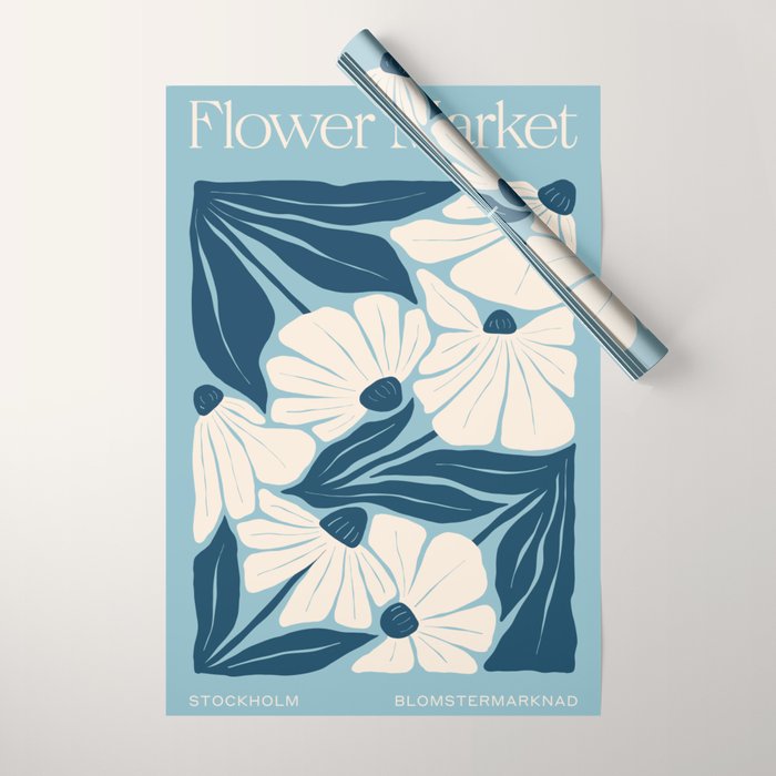Stockholm: Flower Market Summer Color Series 04 Wrapping Paper Gallery Image 1