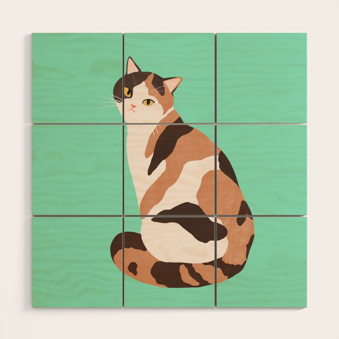 Spotted Cat Wood Wall Art Gallery Image 1