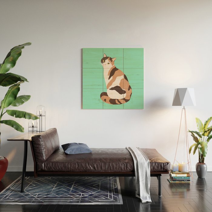 Spotted Cat Wood Wall Art Gallery Image 2