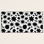 Black and white fun star doodle pattern Desk Mat Gallery Image 3