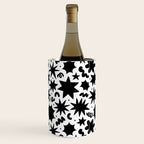 Black and white fun star doodle pattern Wine Chiller Gallery Image 3