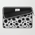 Black and white fun star doodle pattern Laptop Sleeve Gallery Image 2