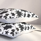 Black and white fun star doodle pattern Pillow Sham Gallery Image 3