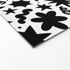 Black and white fun star doodle pattern Welcome Mat Gallery Image 2