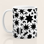 Black and white fun star doodle pattern Coffee Mug Gallery Image 3