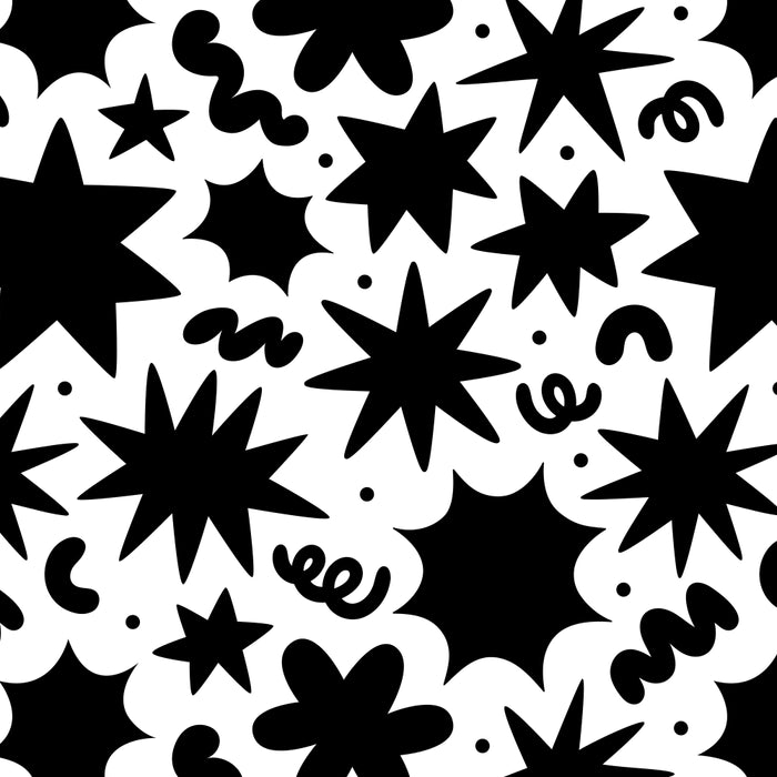 Black and white fun star doodle pattern Coffee Mug Gallery Image 2