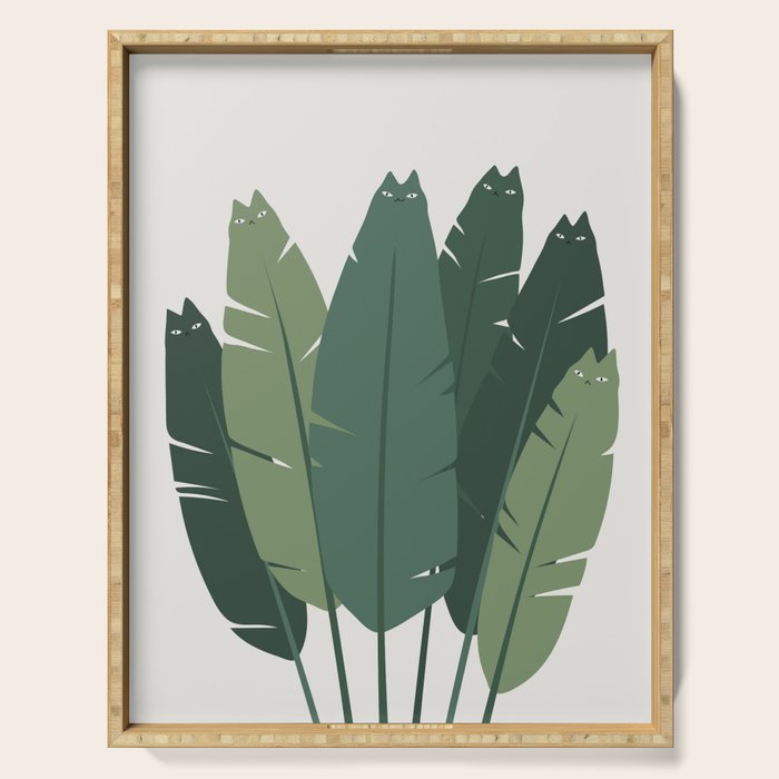 Cat and Plant 18 Serving Tray Gallery Image 1