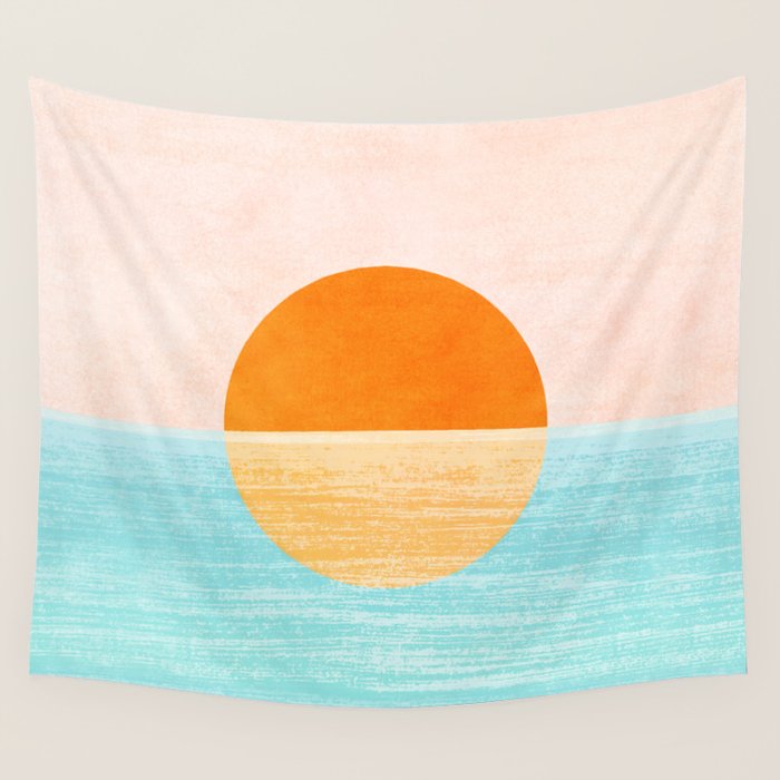Seaside Sunset Wall Tapestry Gallery Image 4