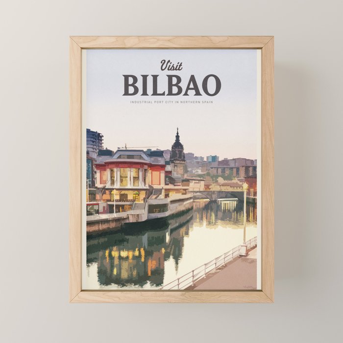 Visit Bilbao Mini Art Print Gallery Image 1