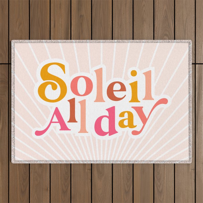 Soleil All day - Positive words Outdoor Rug Gallery Image 1