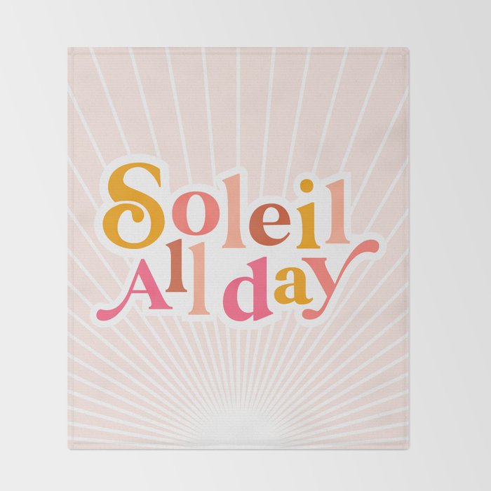 Soleil All day - Positive words Throw Blanket Gallery Image 2