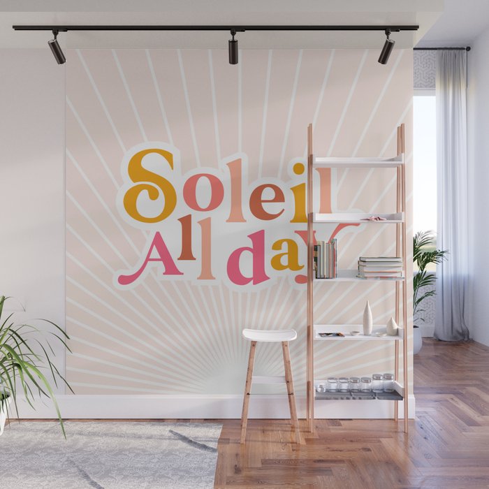 Soleil All day - Positive words Wall Mural Gallery Image 1