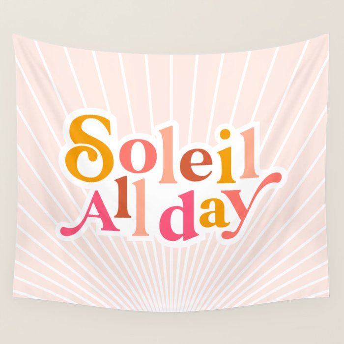 Soleil All day - Positive words Wall Tapestry Gallery Image 1