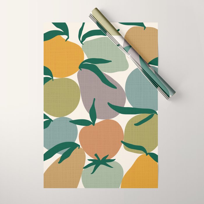 2025 EARTHY FRUIT MARKET CALENDAR Wrapping Paper Gallery Image 1